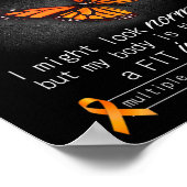 Sclerose Bewustzijn Oranje Vlinderlint Poster (Hoek)