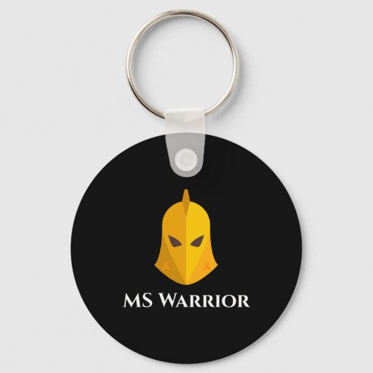 Sclerose Bewustzijn Ridder Dappere MS Warrior Sleutelhanger (Voorkant)