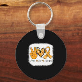 Sclerose Bewustzijn Vrede Liefde Cure MS Warrior Sleutelhanger (Voorkant)
