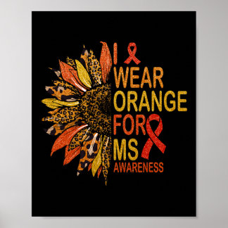 Sclerose I Draag Sinaasappel voor MS Awareness Sun Poster