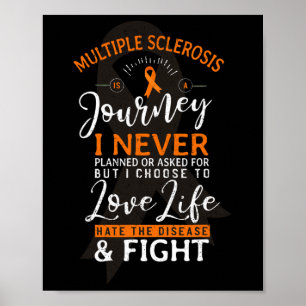 Sclerose is een reis van MS Awareness Ribbon Poster