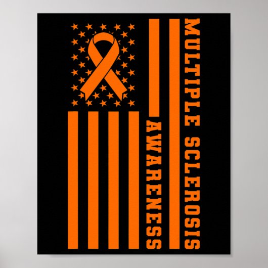 Sclerose MS Awareness Patriottische Amerikaanse vl Poster (Voorkant)