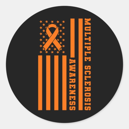 Sclerose MS Awareness Patriottische Amerikaanse vl Ronde Sticker (Voorkant)
