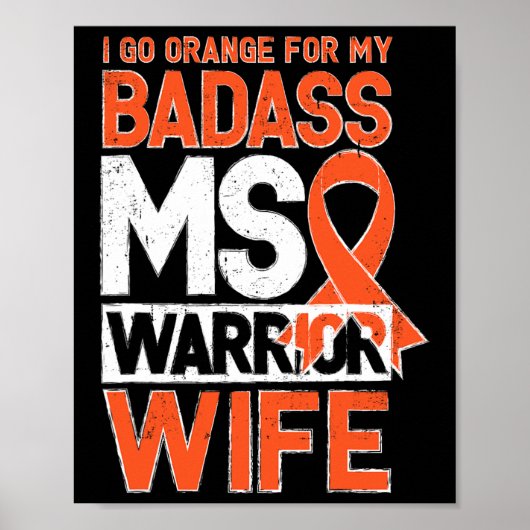 Sclerose MS-bewustzijn Badass krijger Vrouw Poster (Voorkant)