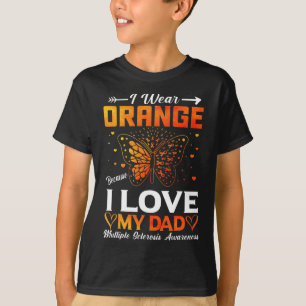 Sclerose MS Warrior I Draag Oranje Pap T-shirt