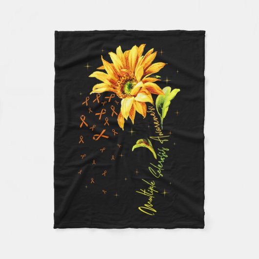 Sclerosebewustzijn Zonnebloem Shirt MS Awareness Fleece Deken (Voorkant)