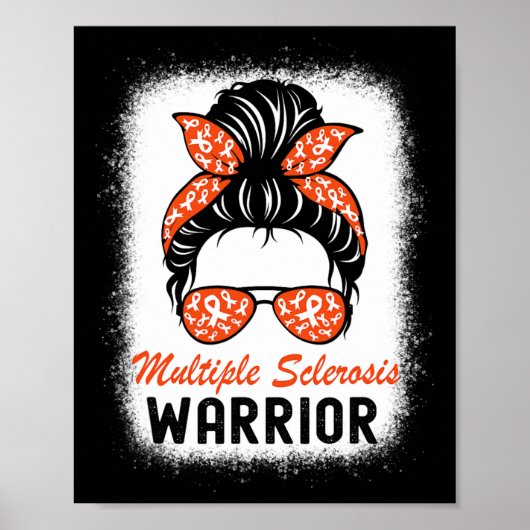 Sclerosis Warrior MS Awareness Messy Bun Poster (Voorkant)