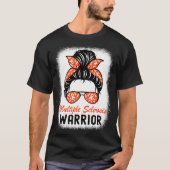 Sclerosis Warrior MS Awareness Messy Bun T-shirt (Voorkant)