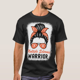 Sclerosis Warrior MS Awareness Messy Bun T-shirt