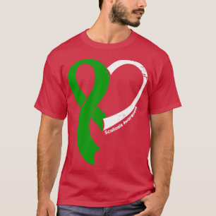 Scoliose Bewustzijn Hope Love Heart Ribbon Happy V T-shirt