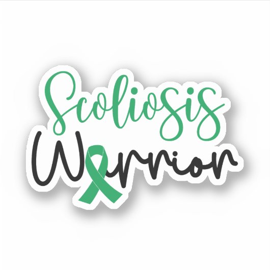 Scoliose bewustzijn, Scoliose krijger Sticker (Voorkant)