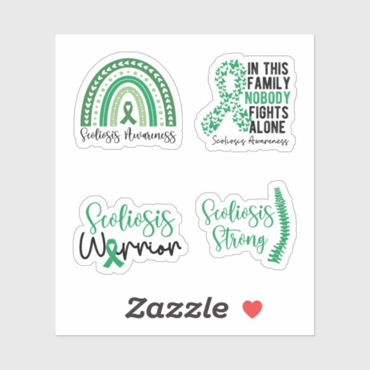 Scoliose-bewustzijnslint, scoliosebewustzijn sticker (Vel)