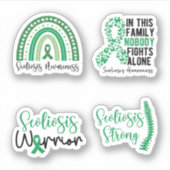 Scoliose-bewustzijnslint, scoliosebewustzijn sticker (Voorkant)