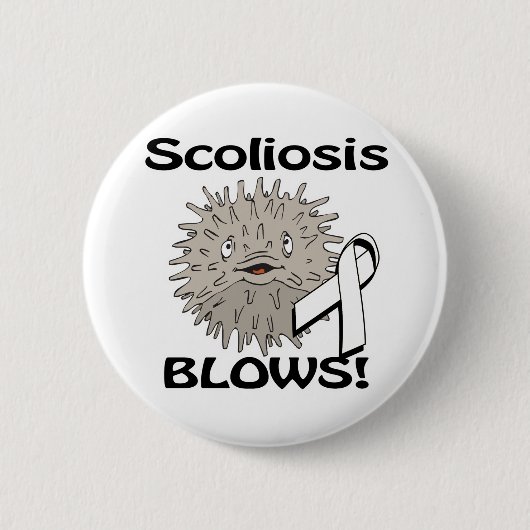 Scoliose Brengt Bewustzijnsontwerp Ronde Button 5,7 Cm (Voorkant)