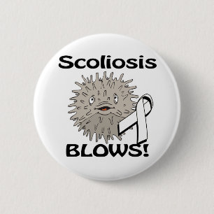 Scoliose Brengt Bewustzijnsontwerp Ronde Button 5,7 Cm
