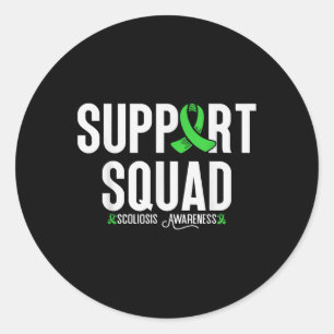 Scoliose Family Support Squad Scoliose Bewustzijn Ronde Sticker