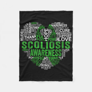 Scoliose Green Ribbon Awareness Support Fleece Deken