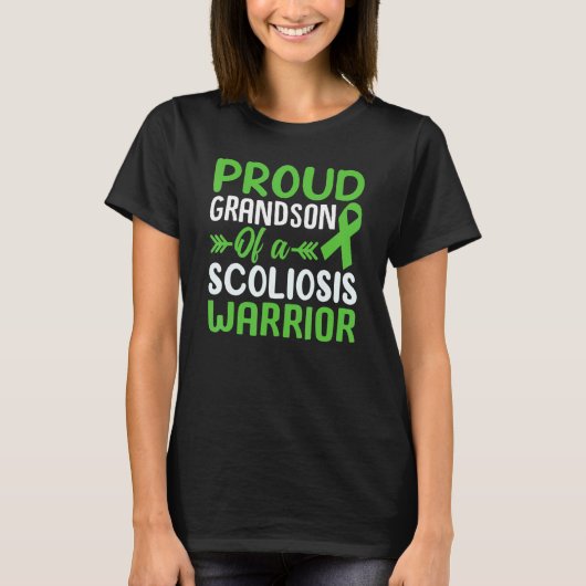 Scoliose Rug Spinale Blessure Krijger's Kleinzoon  T-shirt (Voorkant)