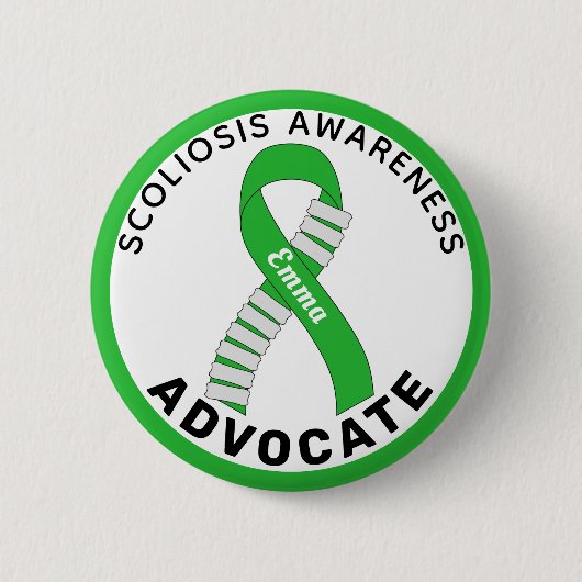 Scoliosis Awareness Advocate Ribbon White Button (Voorkant)