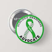 Scoliosis Awareness Advocate Ribbon White Button (Voorkant /achterkant)