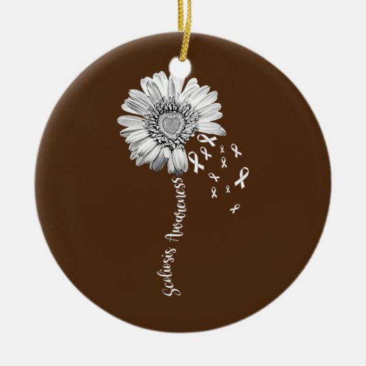 Scoliosis Awareness  Flower Support Keramisch Ornament (Voorkant)