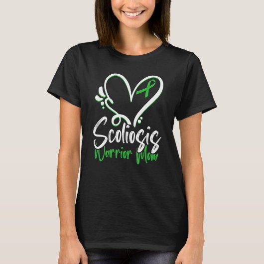 Scoliosis Awareness Mam Heart Scoliotic Warrior Su T-shirt (Voorkant)