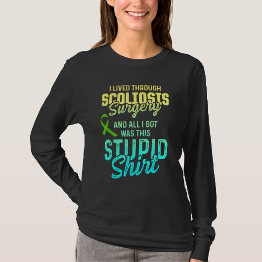 Scoliosis Awareness Scoliotic Warrior Survior 4 T-shirt (Voorkant)