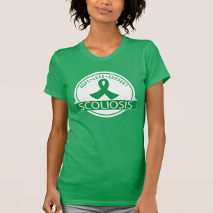 Scoliosis Awareness Support Green White T Shirt