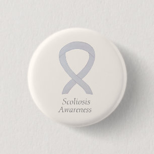 Scoliosis Awareness White Ribbon Custom Art Pin Ronde Button 3,2 Cm