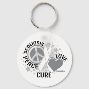 Scoliosis Peace Love Cure Sleutelhanger