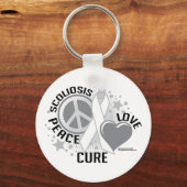 Scoliosis Peace Love Cure Sleutelhanger (Voorkant)
