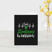 Scoliosis Warrior Hartslag Strijd Groene Lint Lief Kaart (Gele Bloem)