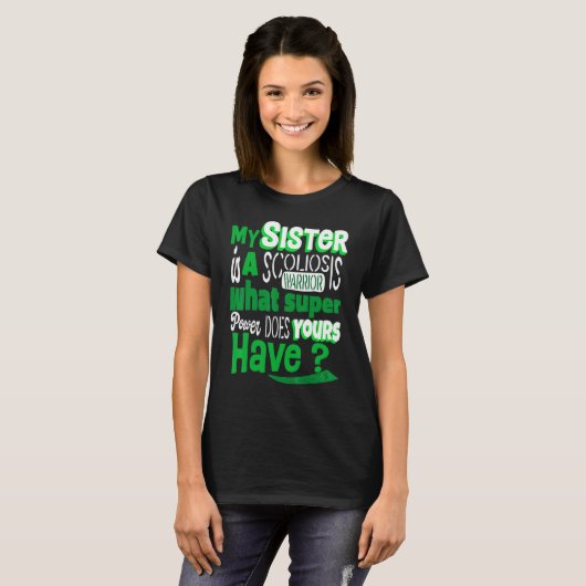 Scoliotic Warrior Survivor Sister Quote Scoliose T-shirt (Voorkant volledig)