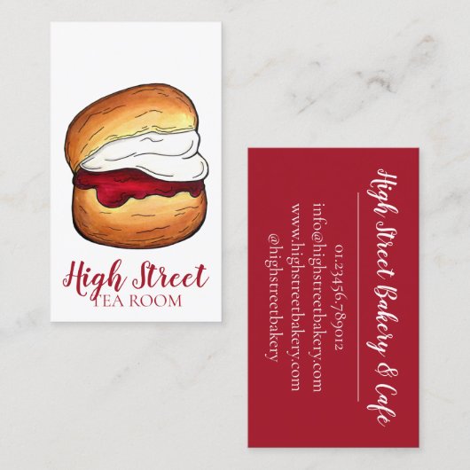 Scone Clotted Cream Jam Tea Shoppe Café Bakery Visitekaartje (Voorkant / Achterkant)