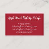 Scone Clotted Cream Jam Tea Shoppe Café Bakery Visitekaartje (Achterkant)