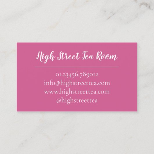 Scone Clotted Cream Jam Tea Shoppe Café Bakery Visitekaartje (Achterkant)