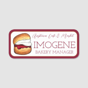 Scone Cream Jam Café Middag Thee Room Bakkerij Naamplaatje