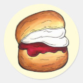 Scone Jam Cream Bruids- Trouwfeest Thee Party Ronde Sticker (Voorkant)