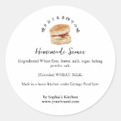 Scone-waterverf Bakkerij-ingrediënt Ronde Sticker (Voorkant)