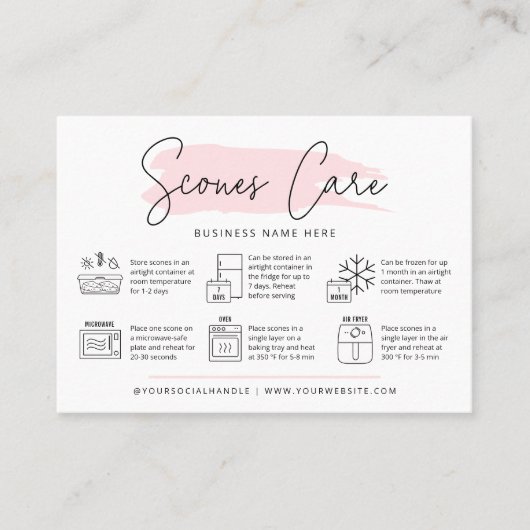 Scones Care & Serving Gids Waterverf Bakkerij Logo Visitekaartje (Voorkant)