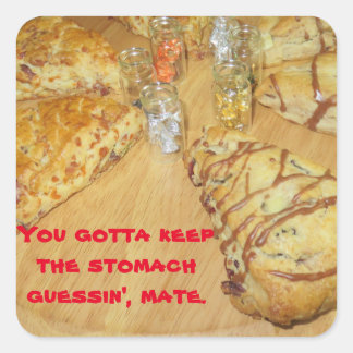 Scones zijn heerlijk vierkante sticker