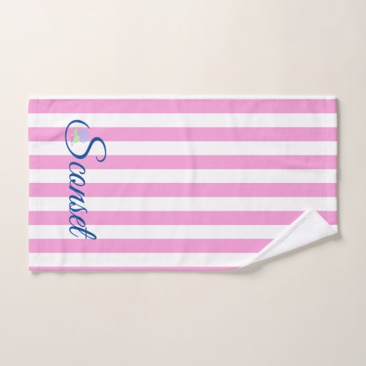 Sconset/Nantucket handdoek roze streep (Handdoek)