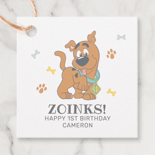 Scooby-Doo 1e verjaardag Bedankjes Labels (Voorkant)
