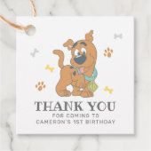 Scooby-Doo 1e verjaardag Bedankjes Labels (Voorkant)