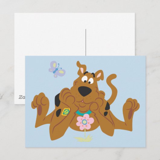 Scooby-Doo Admiring Flower Briefkaart (Voorkant / Achterkant)