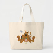 Scooby-Doo Admiring Flower Grote Tote Bag (Voorkant)