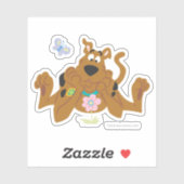 Scooby-Doo Admiring Flower Sticker (Vel)