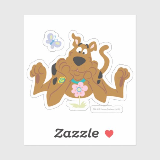 Scooby-Doo Admiring Flower Sticker (Vel)