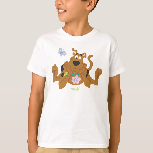 Scooby-Doo Admiring Flower T-shirt (Voorkant)
