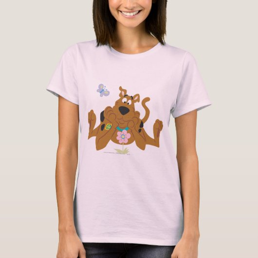 Scooby-Doo Admiring Flower T-shirt (Voorkant)
